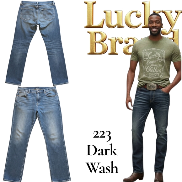 Lucky Brand Other - Men's Lucky Brand 223 Straight Leg Jeans Dark Wash $110 Retail EUC